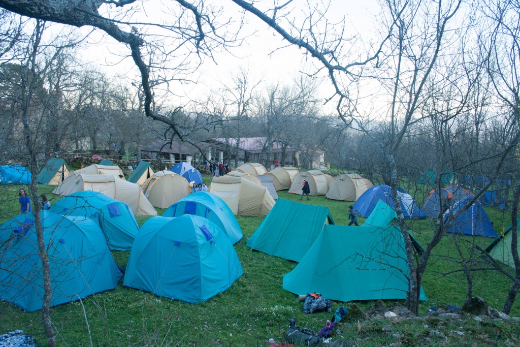 campamento Tunkashila, tiendas de campaña